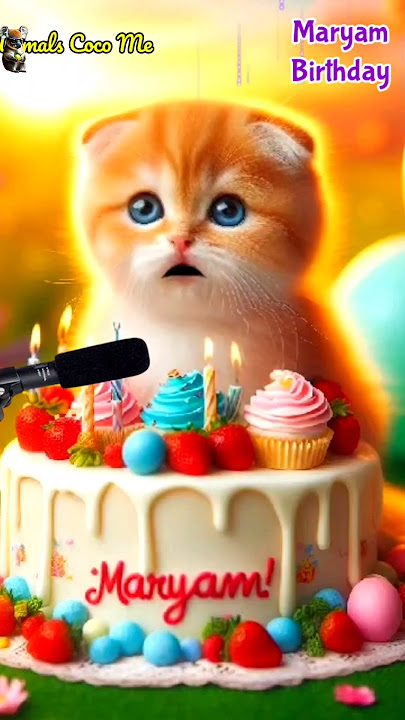 HAPPY BIRTHDAY MARYAM | HAPPY BIRTHDAY SONG WITH NAMES | Adorable Cute Cat 😺 #cat #happybirthday