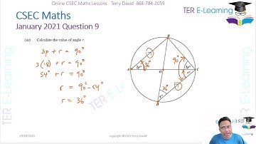 CSEC Maths - January 2021 Question 9 (Terry David)