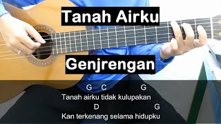 Belajar Gitar Tanah Airku (Genjrengan) Tutorial Gitar Pemula Chord Kunci Gitar Mudah