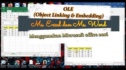 Cara Membuat OLE Object Linking & Embedding   Ms.  Excel dan Ms.  Word Menggunakan Ms. Office 2016