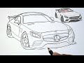 كيفية رسم سيارة مرسيدس AMG GT خطوة بخطوة تعليم رسم سيارة مرسيدس بالقلم الرصاص 