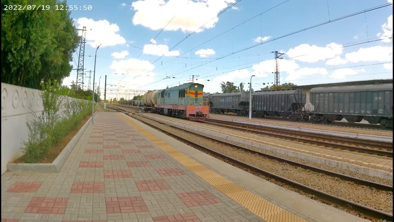 Громкий тифон!!! Тепловоз ЧМЭ3-4606 с цистерной. Ст. 