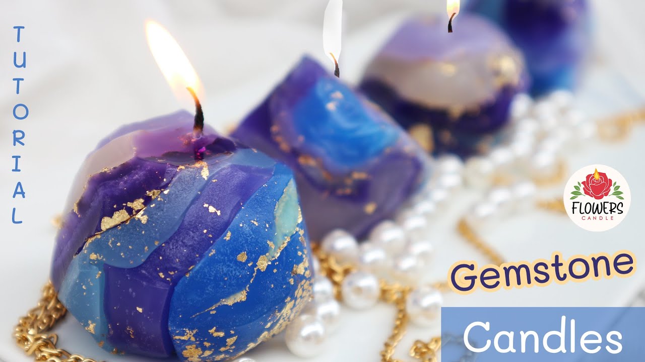 Geode Heart Candle, Gemstone