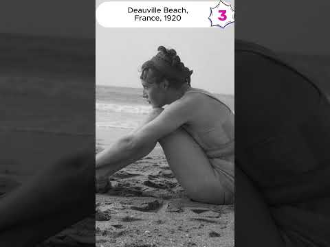 Woman On The Beach France 1920 Brought To Life Colorized 