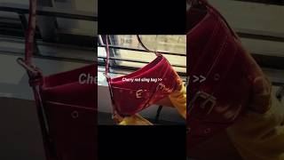 cherry red sling bag for slayyy 🍒#meesho #outfit #shorts #fyp