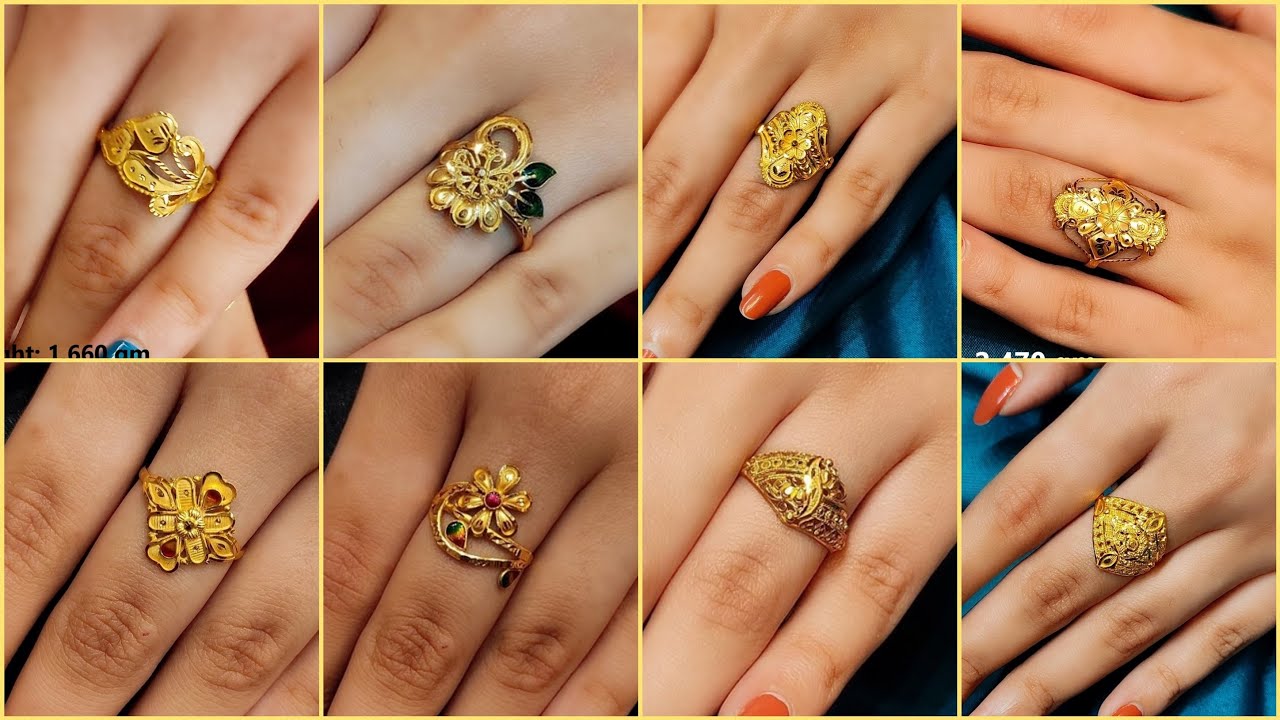 New Model Simple Gold Rings Designs Beautiful Finger Ring For Girls