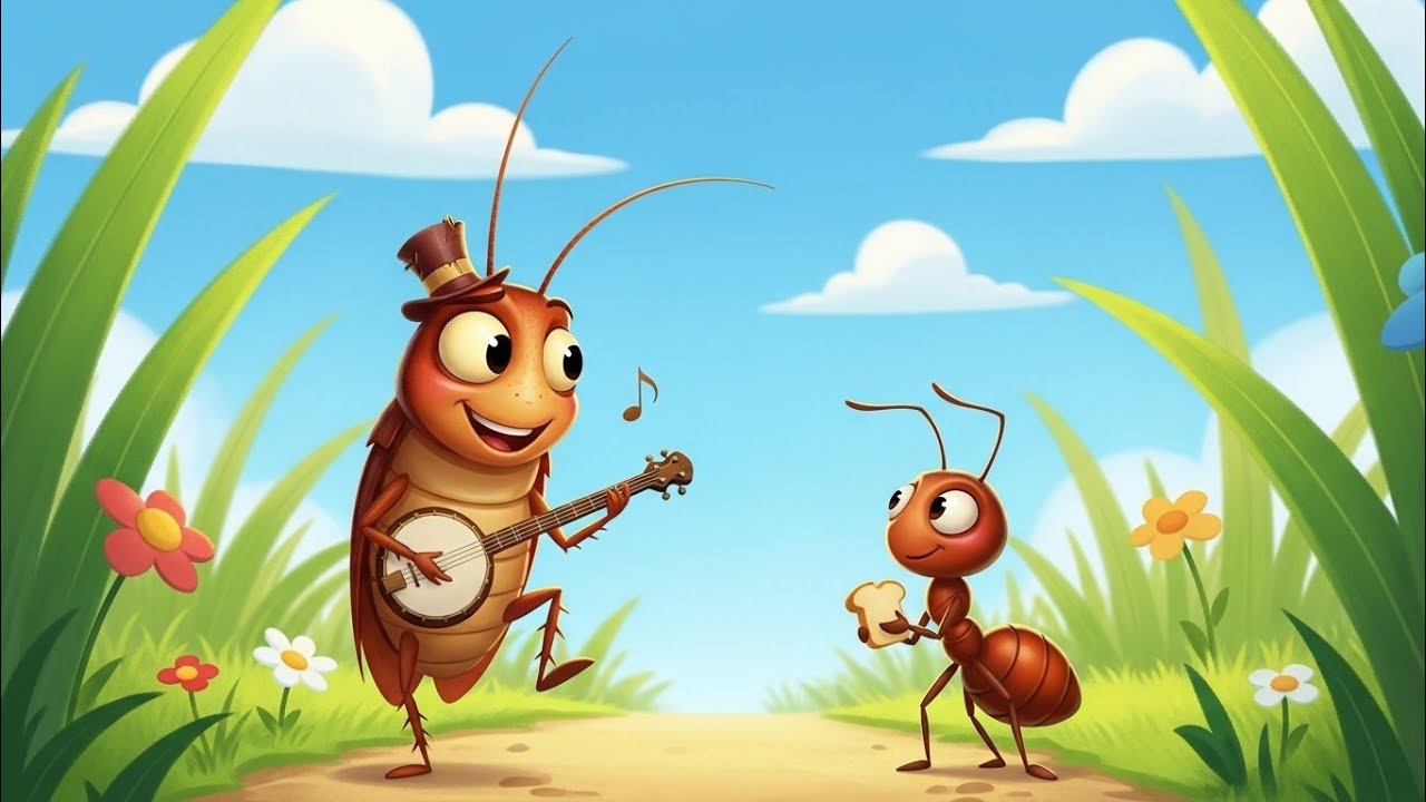 🌾 أنشودة الصرصور والنملة | قصة أخلاقية للأطفال بأسلوب مرح 🦗🐜