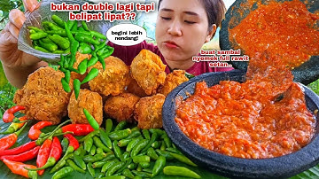 PEDAS MENANTANG ⁉️ GORENGAN TAHU RAWIT MERAH CABE RAWIT MENTAH EXTRA SECOBEK SAMBAL MUKBANG