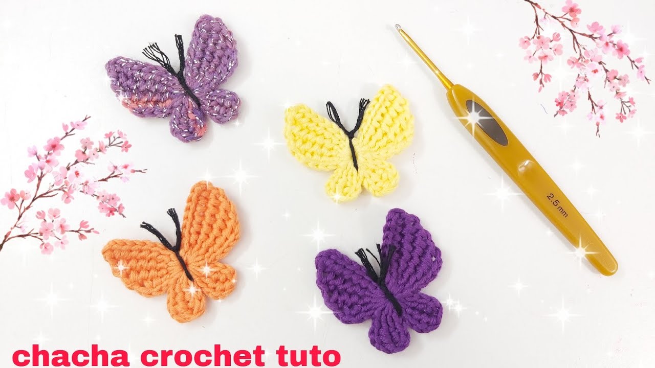 Tutoriel de Crochet: Papillon au crochet pour la déco ou création de bijoux  -  France