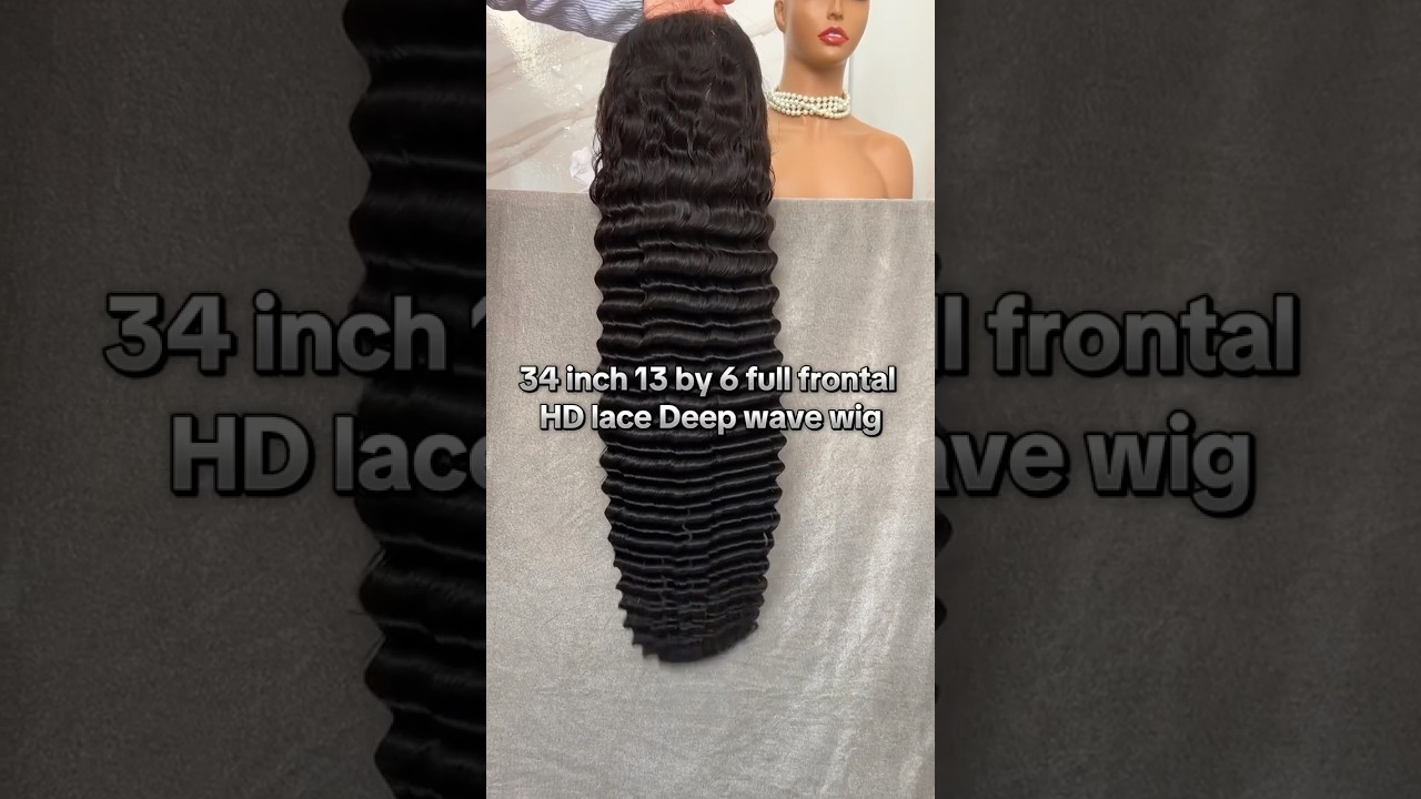 Affordable Quality 34 inch 13*6 full frontal HD lace deep wave wig 