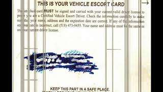 vehicle escort card of you loose it