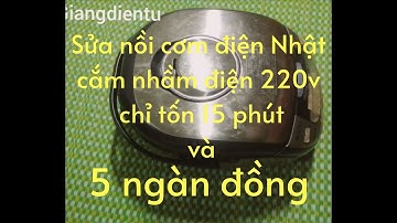 Sửa nồi cơm điện nhật cắm nhầm điện 220v tại nhà chỉ với 5 ngàn đồng Vlog-Giangdientu