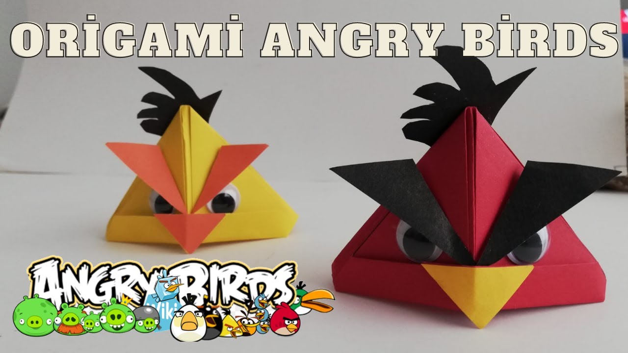 Origami Angry Birds Yapımı-(How To Make a ORİGAMİ BİRDS)-(Origami Öğren ...