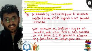 Consider two postulates given below: (i) Given any two distinct points \( \mathrm{A} \) and \( \...
