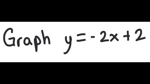 Line: Graph the line y = -2x + 2
