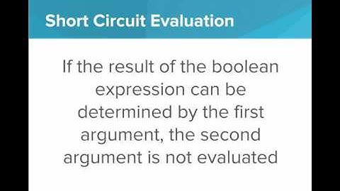 Short Circuit Evaluation
