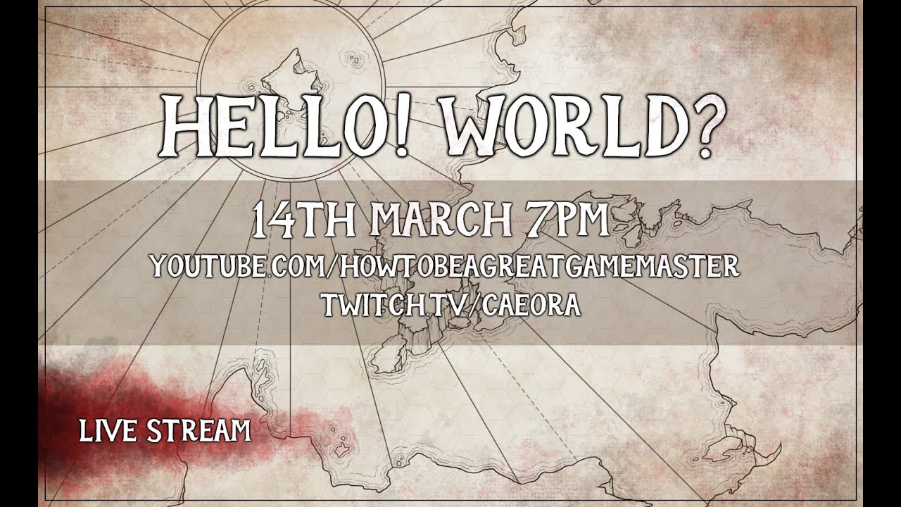 How to be a Great Game Master Live Stream - YouTube