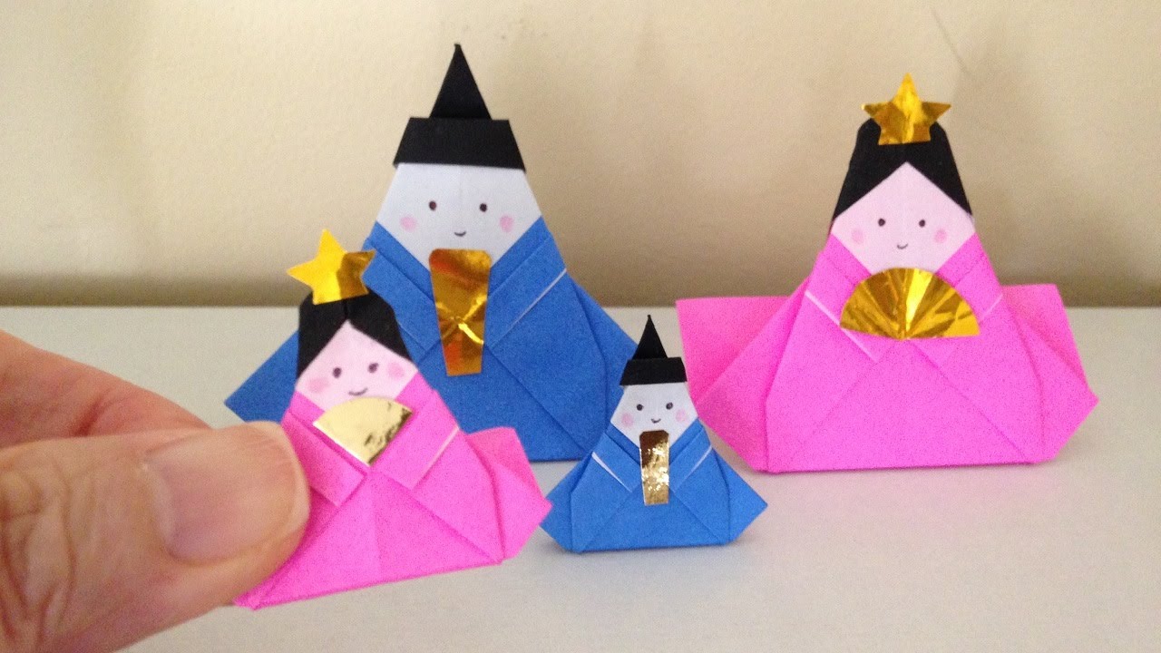 折り紙の雛人形 折り方 Origami Japanes Kimono Doll Tutorial Niceno1 Youtube