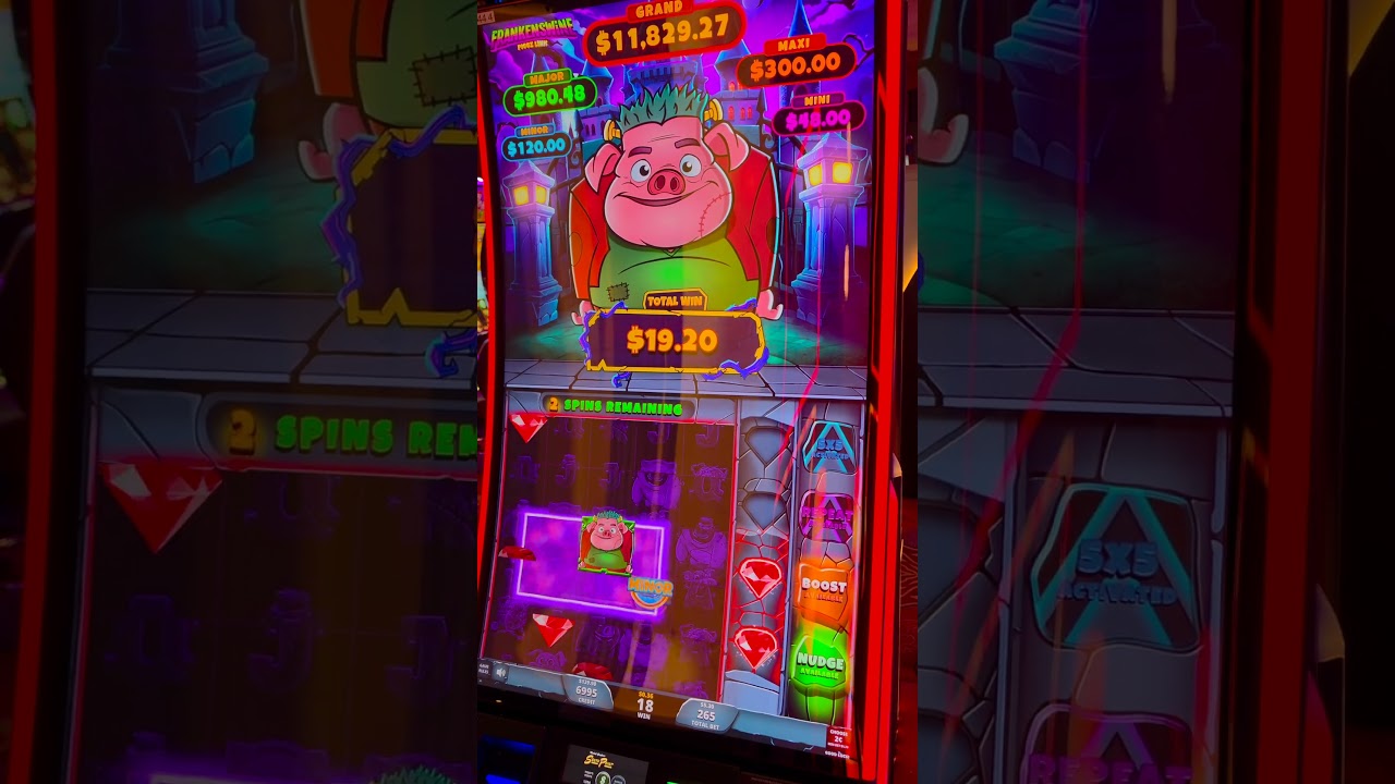 Super Pig Win on the NEW Frankenswine Slot Machine! #slots #lasvegas #casino