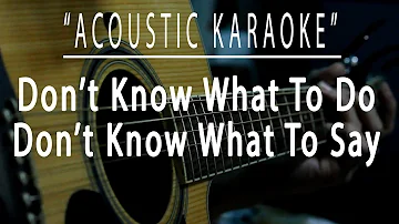 Don't know what to do, Don't know what to say - Acoustic karaoke (Ric Segreto)