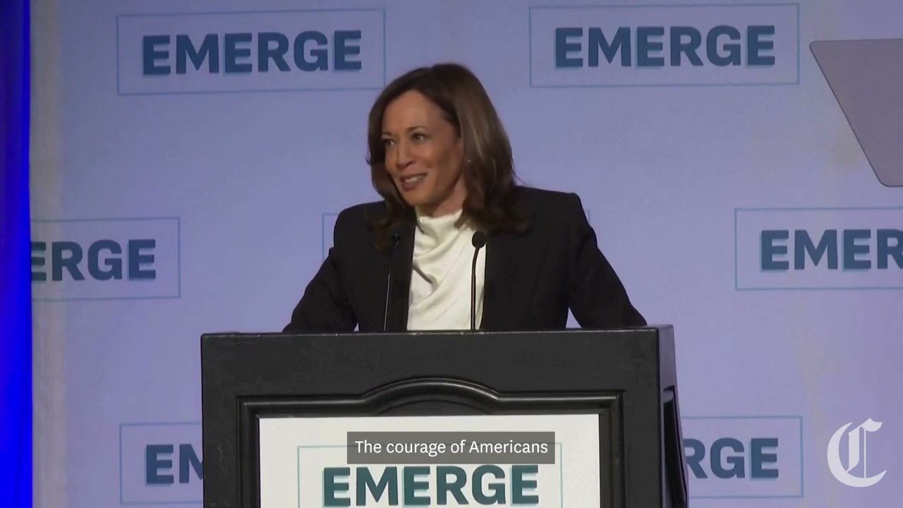 Kamala Harris delivers first major speech since leaving office