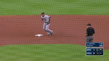 MIN@HOU: Mauer snags a liner, doubles up Springer