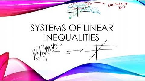 Systems of Linear Inequalities Video