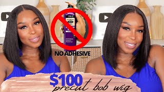 STOP Stressing Over Your Wig Install!! Realistic Install &amp; Go Bob Wig! Natural Texture Short Wig