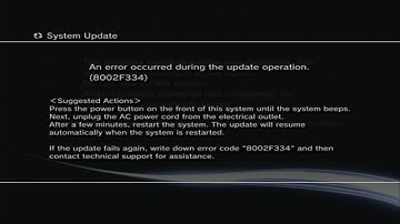 An error occurred during the update operation (8002F334) PS3