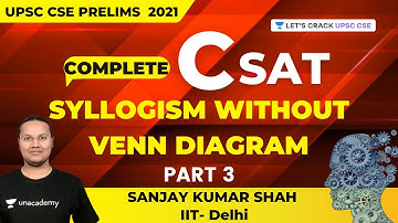 CSAT | Syllogism without Venn Diagram | Part 3 | UPSC CSE/IAS 2021/22 | Sanjay Kumar Shah