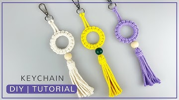 DIY MACRAME KEYCHAIN TUTORIAL | HOW TO MAKE MACRAME KEYCHAIN EASY |  MACRAME KEY CHAIN FOR BEGINNERS