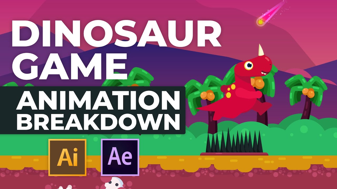 Chrome Dino Game Animation in After Effects Tutorial 