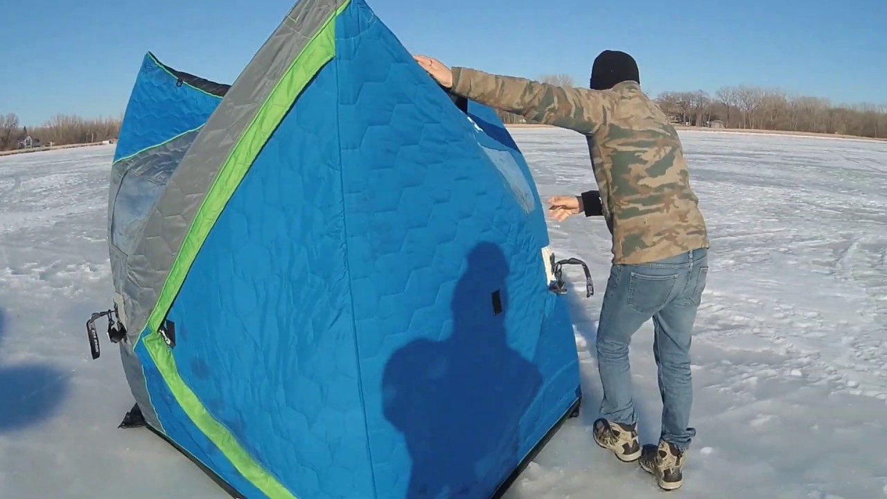 Building an EVA Foam Tile Floor For Our Ice Fishing Tent: Sets Up