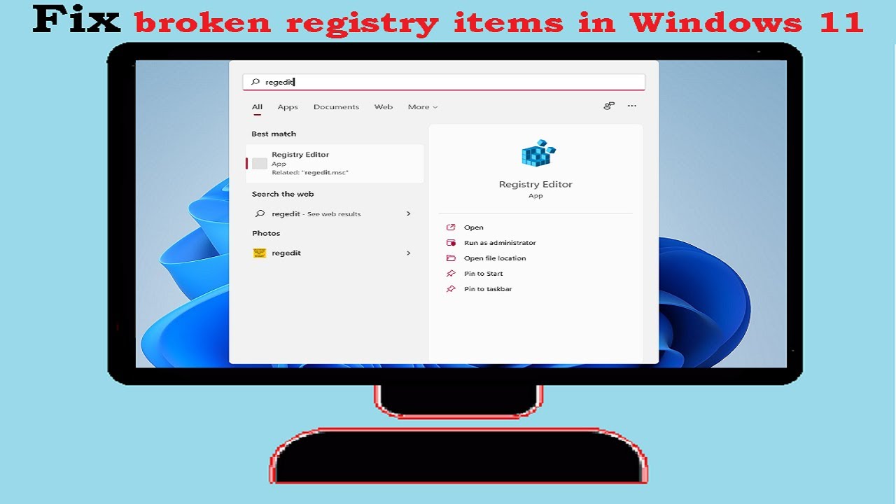 How to fix broken registry items in windows 11 youtube