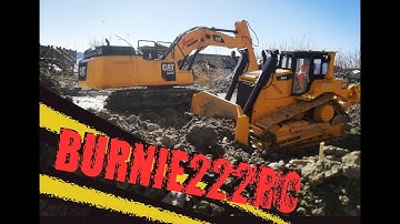 3d printed RC Bulldozers and Excavator Ripping Ground