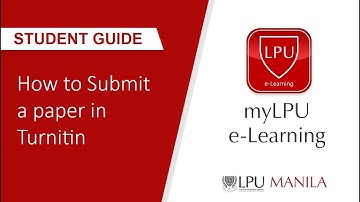 myLPU e-Learning - How a student submits a paper in Turnitin