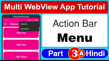 How to create action bar menu in android studio | Action Bar Menu | Create tool Bar in android