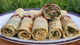 Gutab -Azerbaijani Herb-stuffed Flatbread | Dadlı Göy Qutabının (Kətə) Hazırlanması | ASMR Cooking