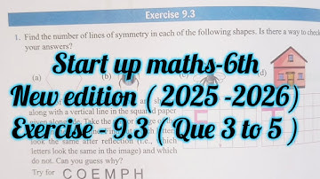 Viva education start up mathematics class 6 ex 9.3| start up maths 6th ex9.3 | lines of symmetry