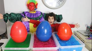 Kids Pretend Play Treasure Hunting For Surprise Toy In Gelli Baff Learn Colors With, Les Boys Tv