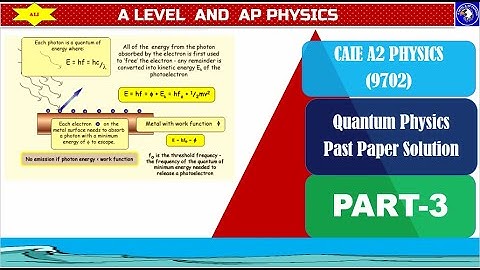 CIE A Level Physics (9702)Past Papers Solution-  Quantum Physics Quick Revision for Paper 4- Part 3