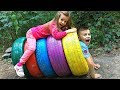 Kids pretend play with color Tires - Funny kids song