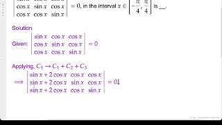 Problem Solving | Linear Algebra | AIEEE 2001