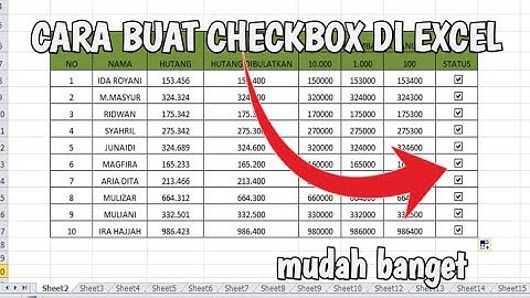 cara membuat checkbox di excel