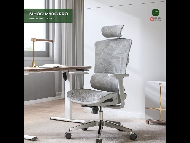 Sihoo M90C Ergonomic Office Chair with Adjustable Lumbar Support Grey