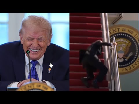 Donald Trump hilariously mocks Joe Biden over stage stumbles and stair falls