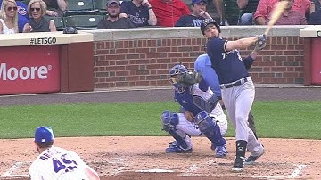 MIL@CHC: Braun lines an RBI single to left field