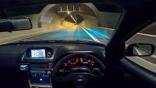 500HP Skyline R34 GT-R Night Drive | POV + Exhaust Cam