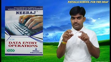 Introduction to data entry operation in Indian sign language