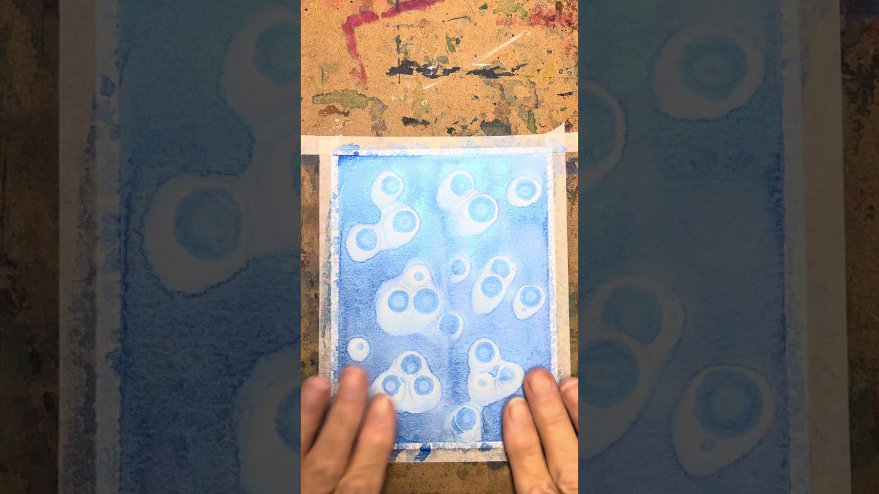 An all occasion card made with watercolor and rubbing alcohol.